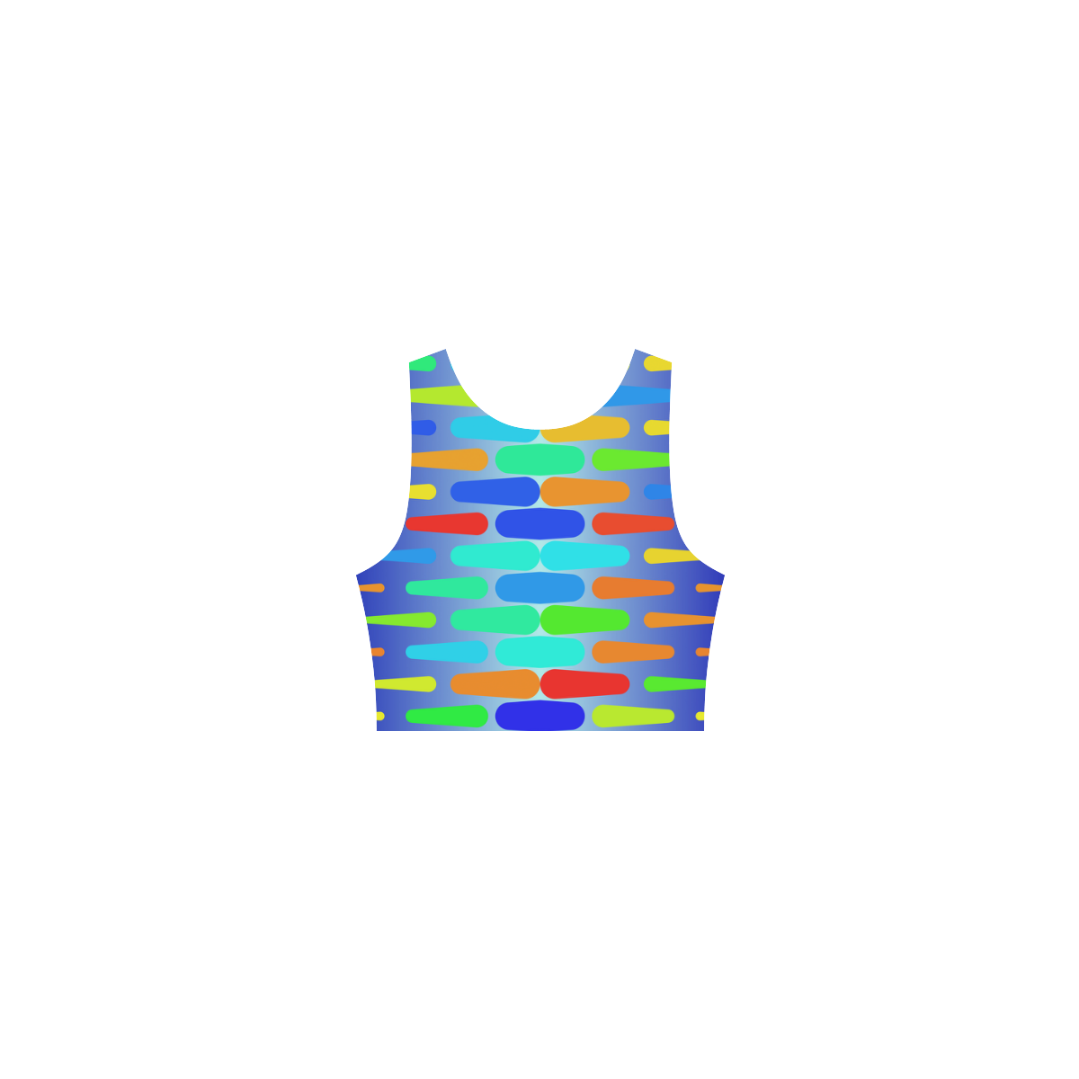 Colorful shapes on a blue background Atalanta Casual Sundress(Model D04)