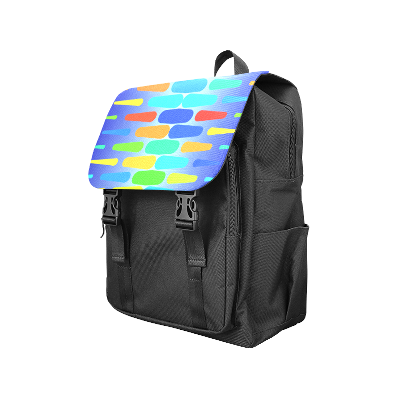 Colorful shapes on a blue background Casual Shoulders Backpack (Model 1623)