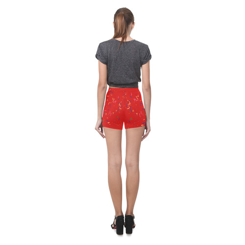 Confetti and  Party Streamers Red Briseis Skinny Shorts (Model L04)