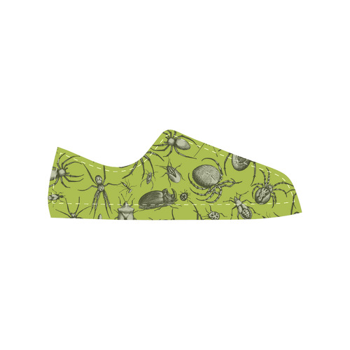 insects spiders creepy crawlers halloween green Women's Classic Canvas Shoes (Model 018)