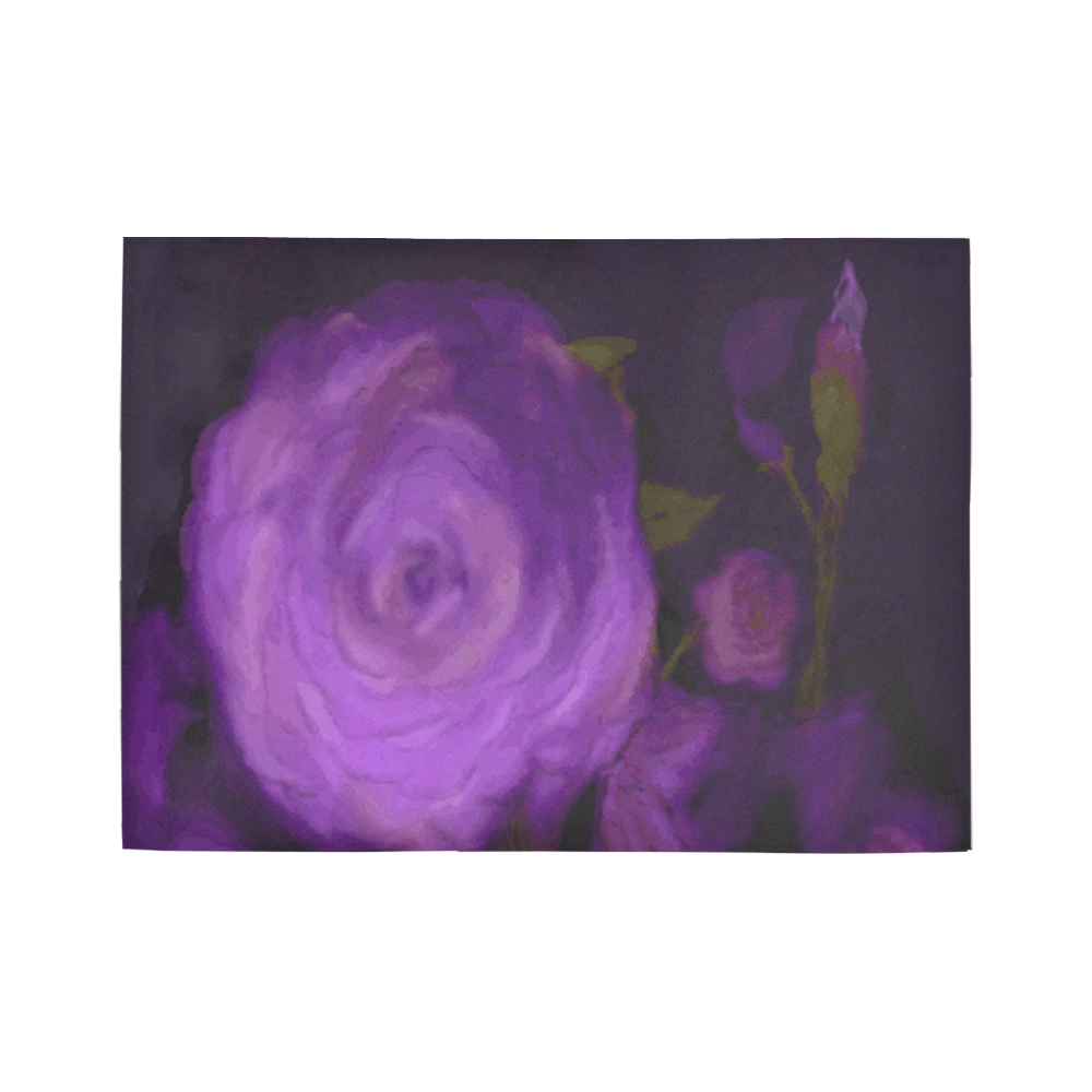 The Purple Rose Area Rug7'x5'