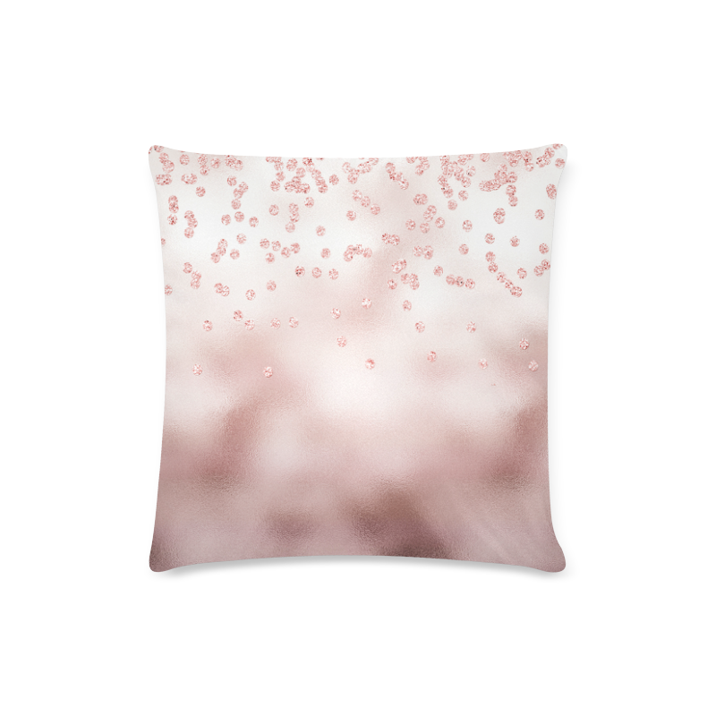 Pink luxury feminine sparkling glitter Custom Zippered Pillow Case 16"x16"(Twin Sides)