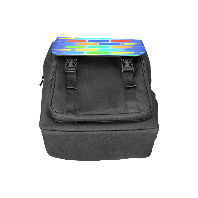 Colorful shapes on a blue background Casual Shoulders Backpack (Model 1623)