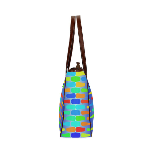 Colorful shapes on a blue background Classic Tote Bag (Model 1644)