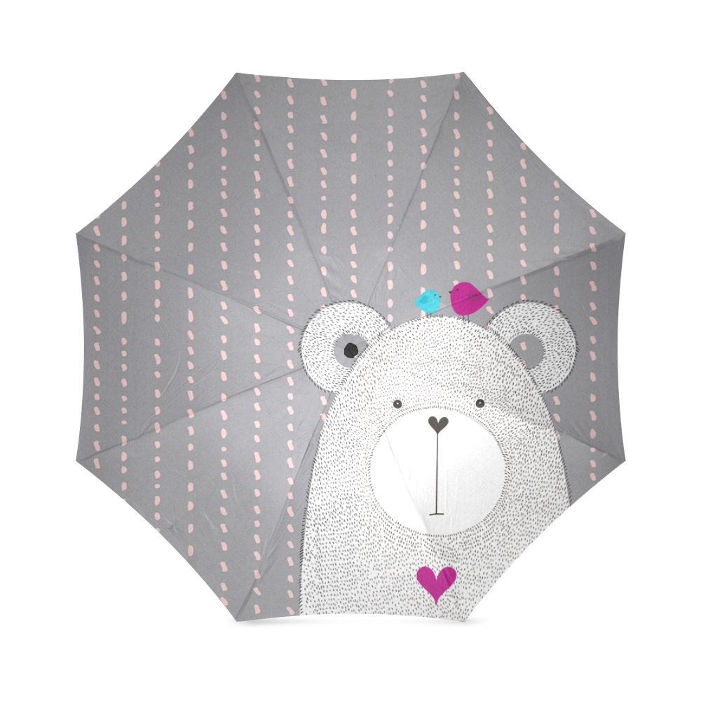 bear_grey Foldable Umbrella (Model U01)