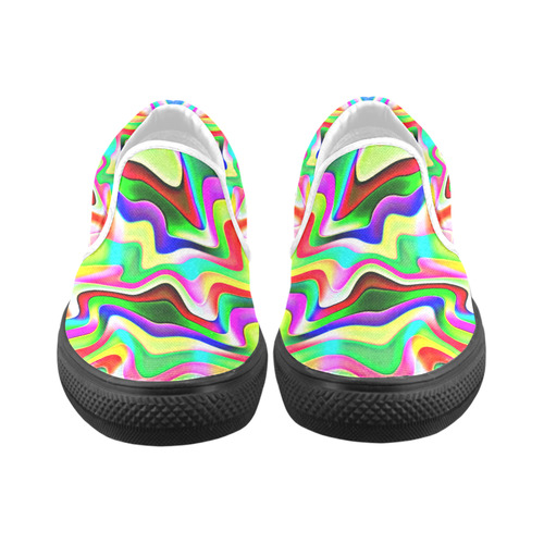 Irritation Colorful Dream Women's Unusual Slip-on Canvas Shoes (Model 019)