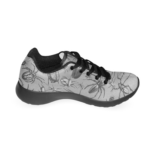 beetles spiders creepy crawlers insects grey Women’s Running Shoes (Model 020)