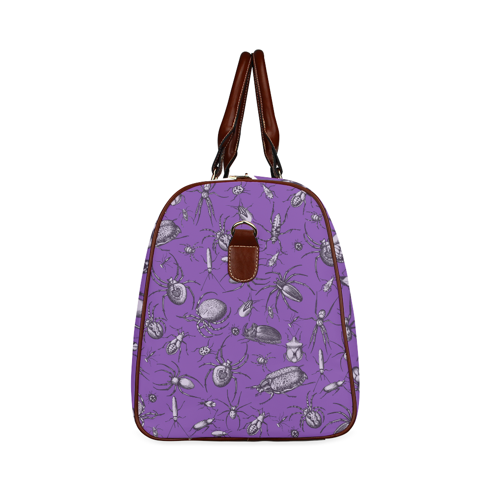 spiders creepy crawlers bugs purple halloween Waterproof Travel Bag/Small (Model 1639)