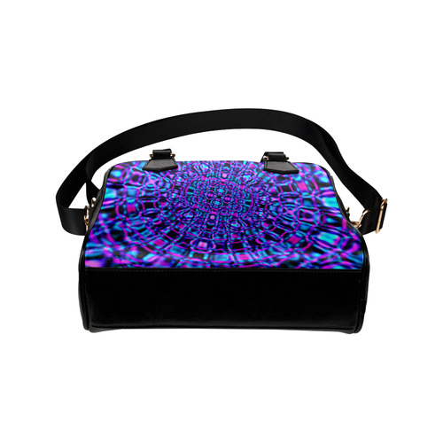 Sapphire Blue Fractal Gems Shoulder Handbag (Model 1634) | ID: D851432