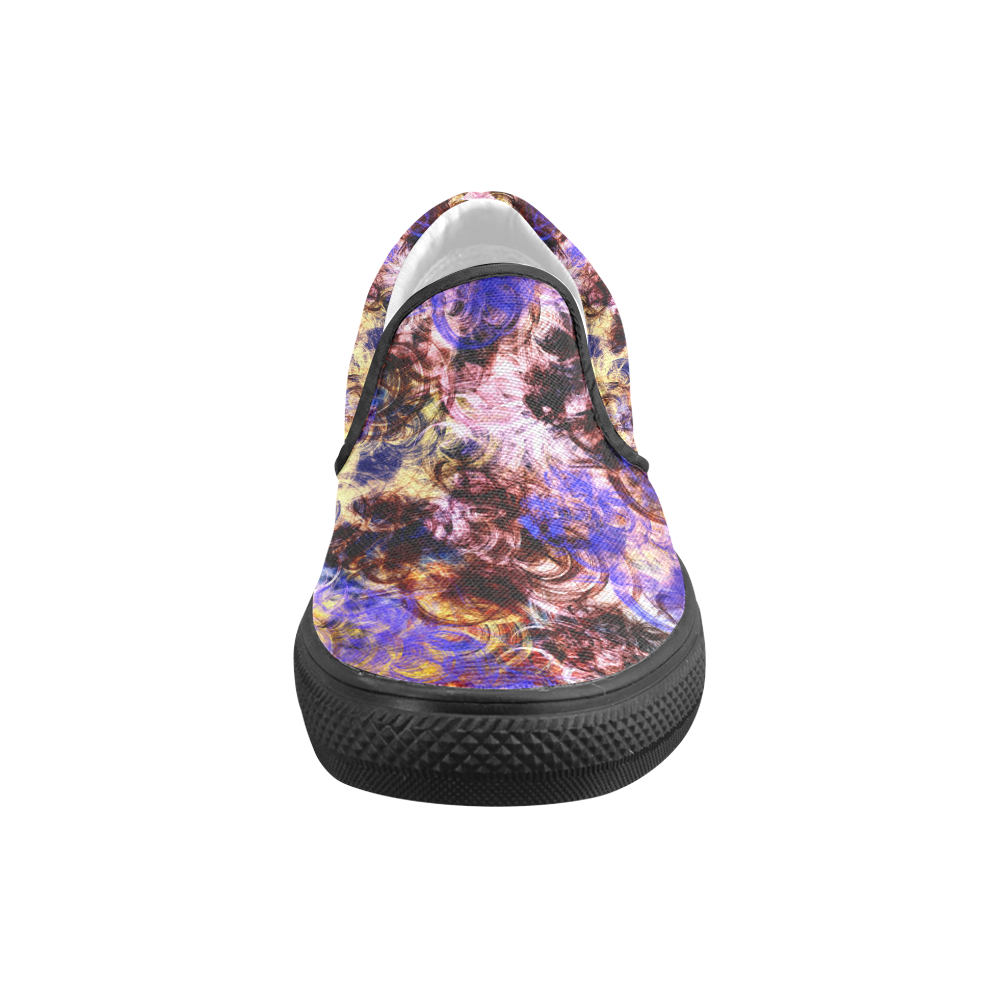 Lilac Turbulence Men's Unusual Slip-on Canvas Shoes (Model 019)