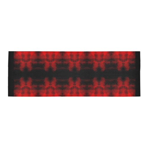 Red Black Gothic Pattern Area Rug 9'6''x3'3''