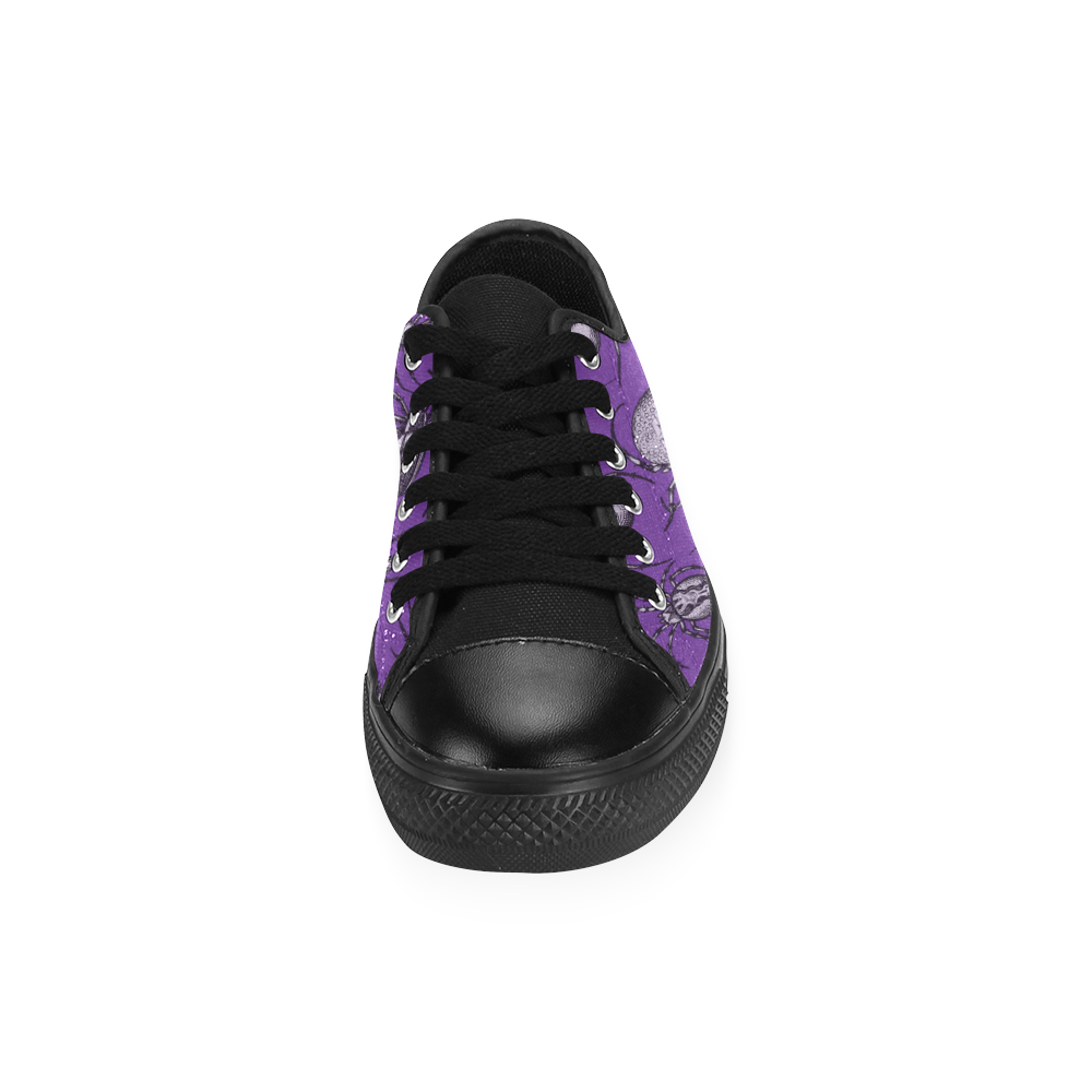 spiders creepy crawlers bugs purple halloween Men's Classic Canvas Shoes/Large Size (Model 018)