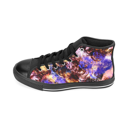 Lilac Turbulence Men’s Classic High Top Canvas Shoes /Large Size (Model 017)
