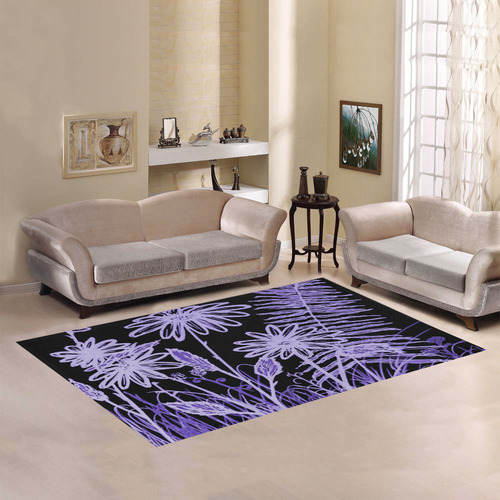 Midnight Daisy Area Rug7'x5'