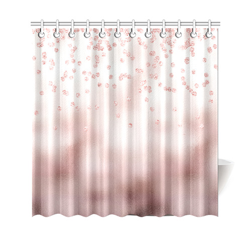 Pink luxury feminine sparkling glitter Shower Curtain 69"x70"