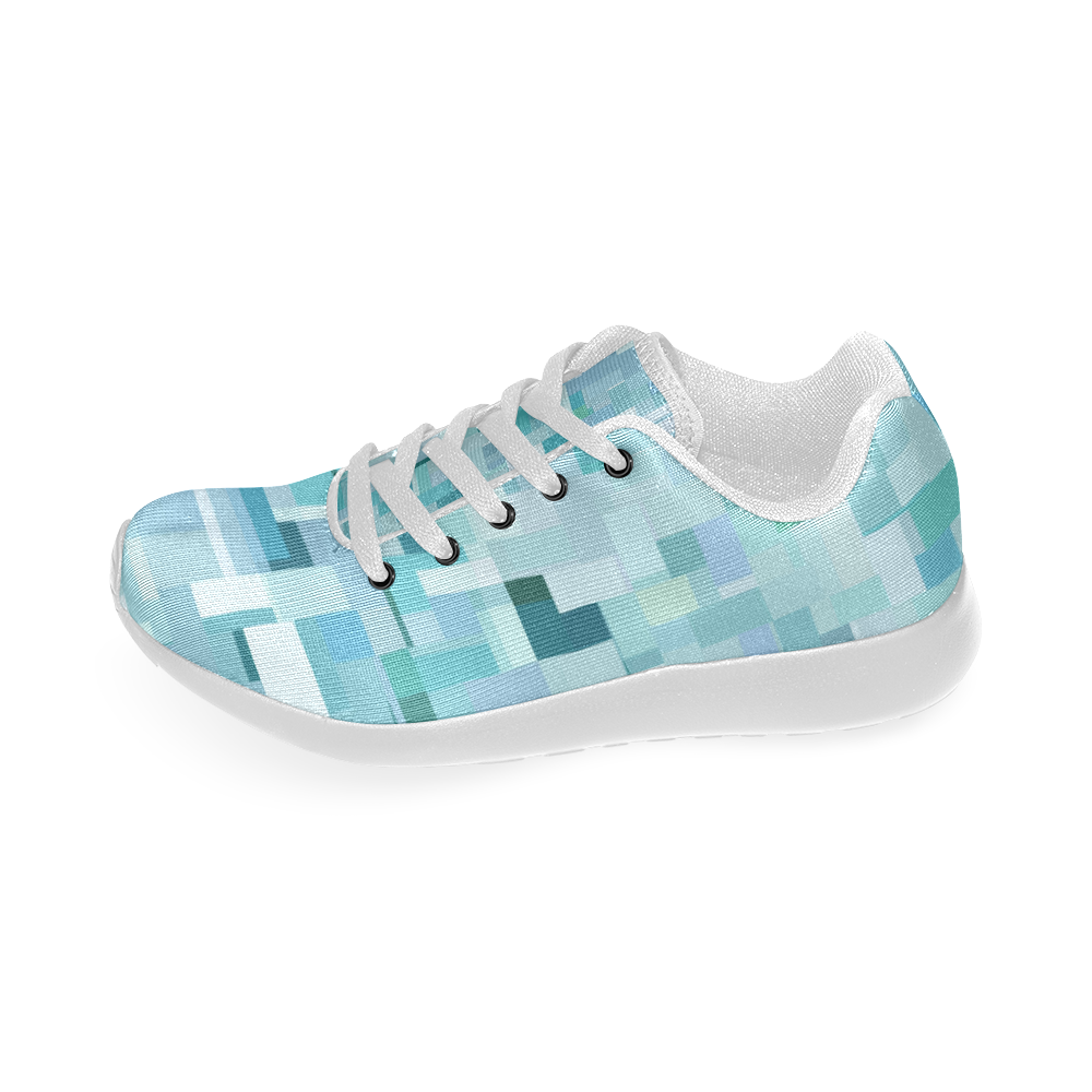 Blue Green Abstract Women’s Running Shoes (Model 020)