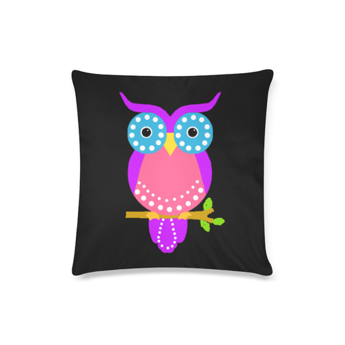 Owl Custom Zippered Pillow Case 16"x16"(Twin Sides)