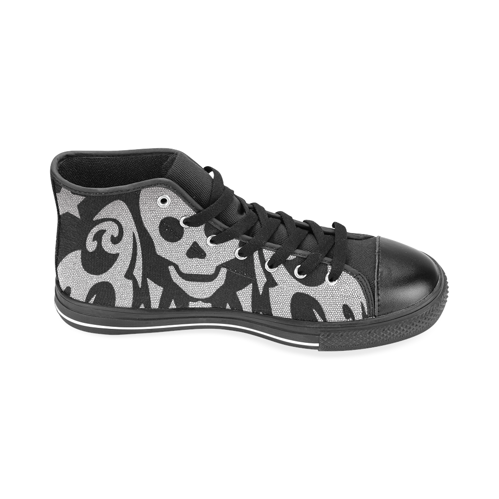 SKULL STAR TRIBAL Men’s Classic High Top Canvas Shoes /Large Size (Model 017)