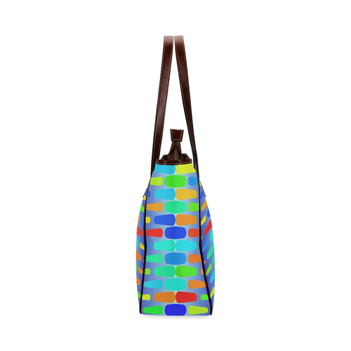 Colorful shapes on a blue background Classic Tote Bag (Model 1644)