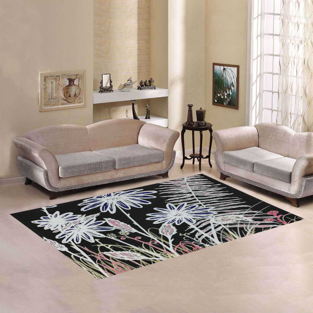 Midnight Daisy 2 Area Rug7'x5'