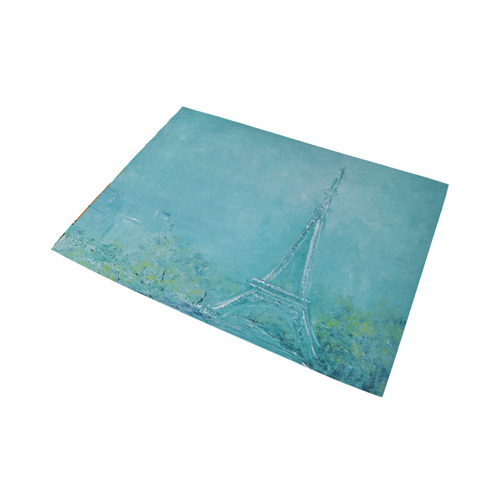 Eiffel Tower Aqua Landscape Area Rug7'x5'