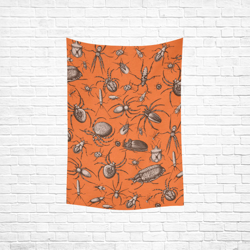 beetles spiders creepy crawlers insects halloween Cotton Linen Wall Tapestry 40"x 60"