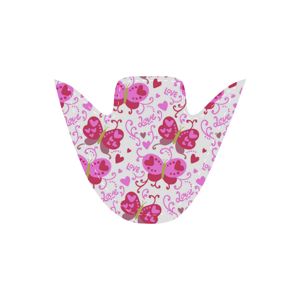 Cute Pink Hearts Butterfly Love Pattern Women's Slip-on Canvas Shoes (Model 019)