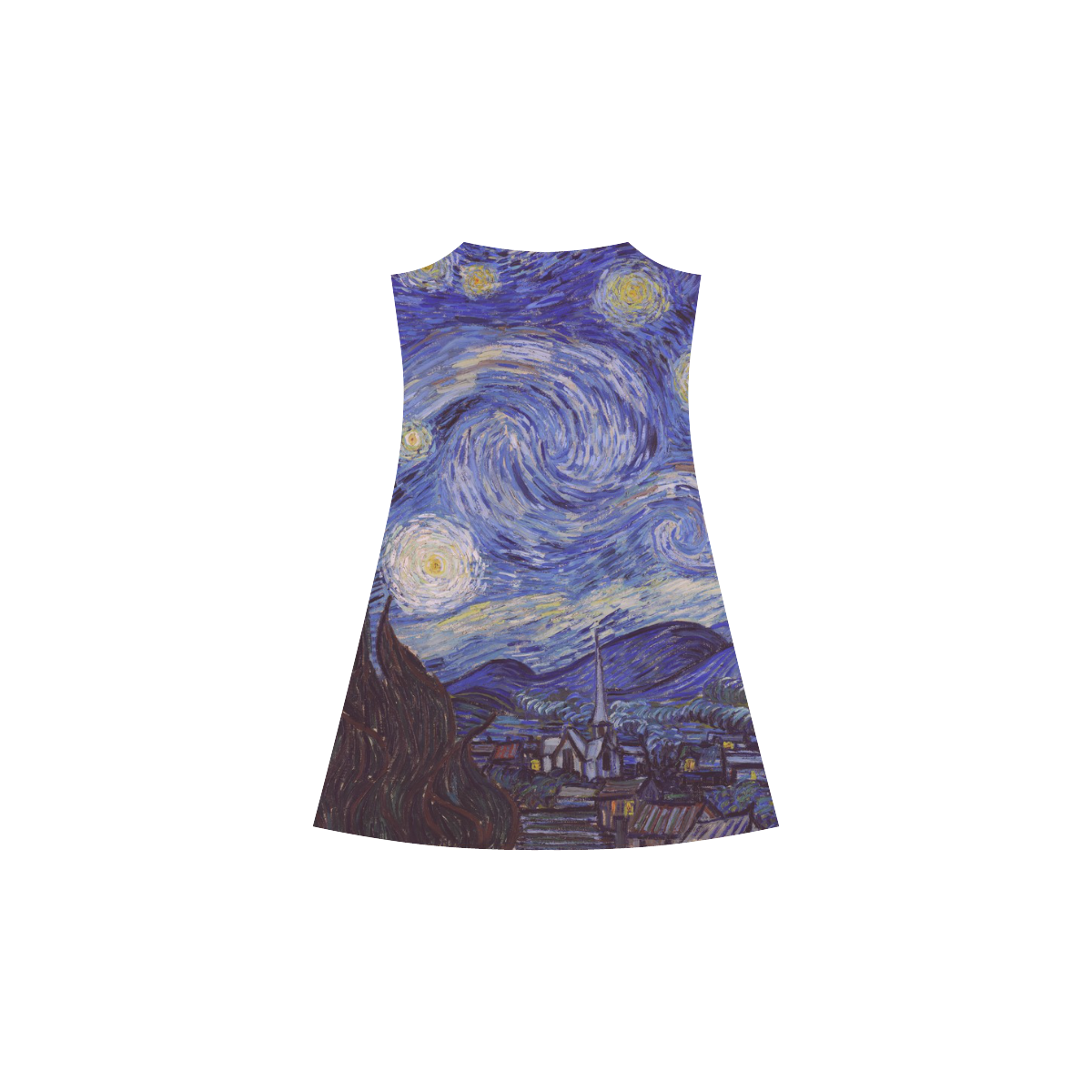 Vincent Van Gogh Starry Night Alcestis Slip Dress (Model D05)