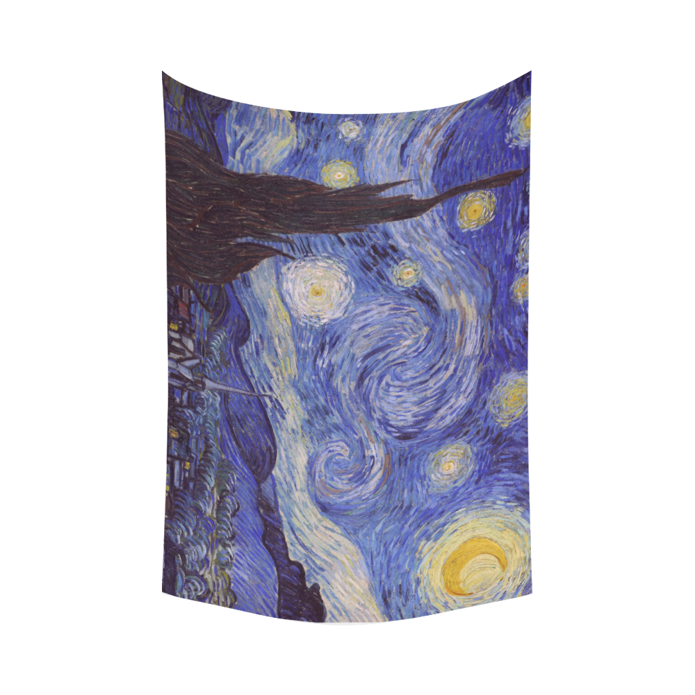 Vincent Van Gogh Starry Night Cotton Linen Wall Tapestry 90"x 60"