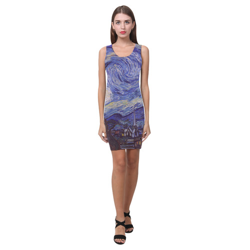Vincent Van Gogh Starry Night Medea Vest Dress (Model D06)