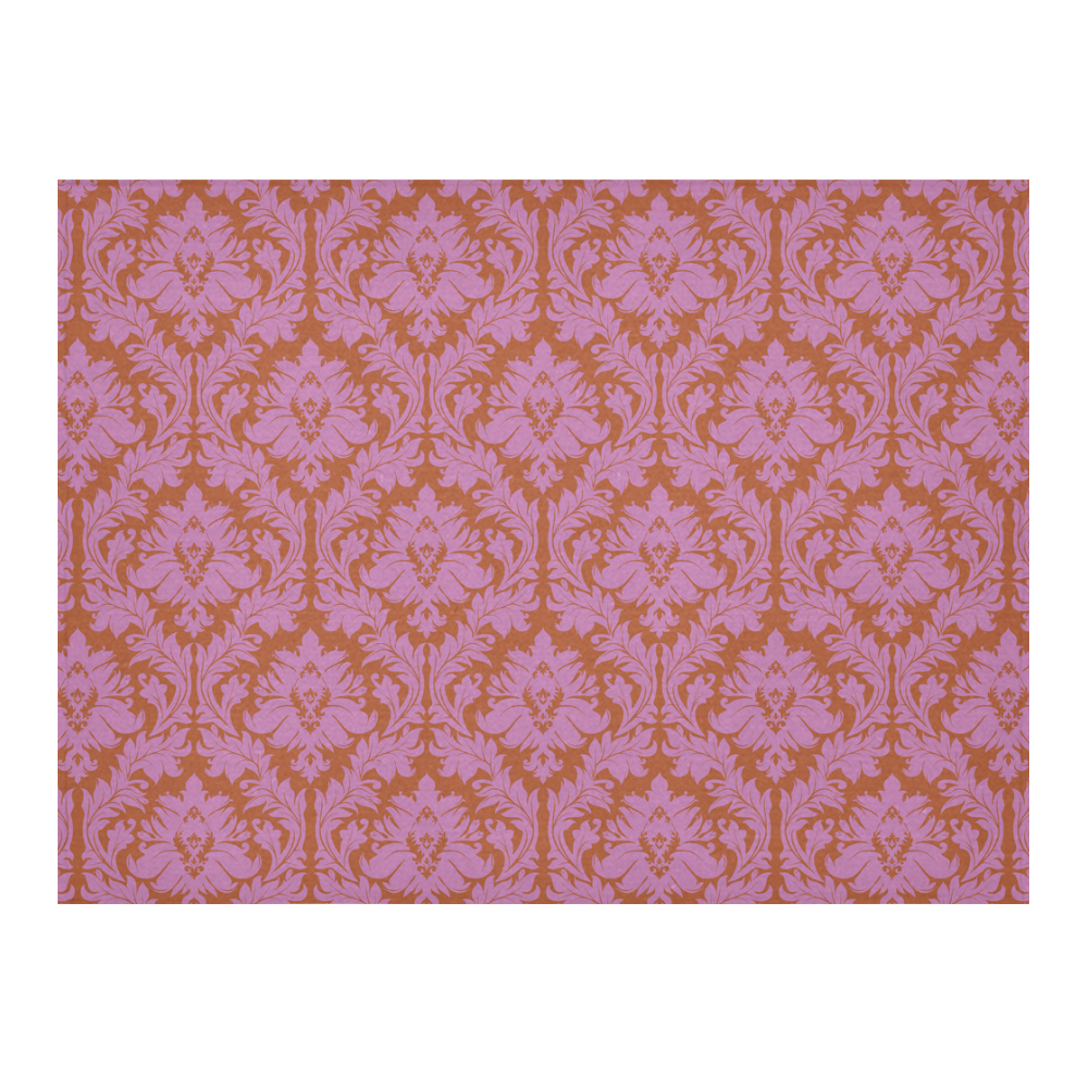 autumn fall colors pink red damask Cotton Linen Tablecloth 52"x 70"