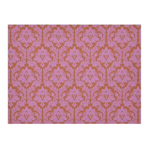 autumn fall colors pink red damask Cotton Linen Tablecloth 52"x 70"