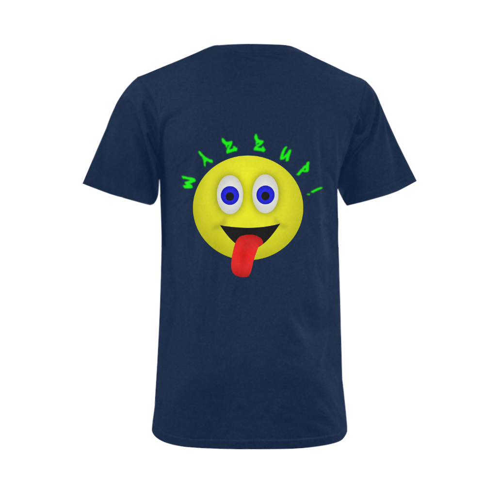 Wazzup Funny Smiley Men's V-Neck T-shirt  Big Size(USA Size) (Model T10)