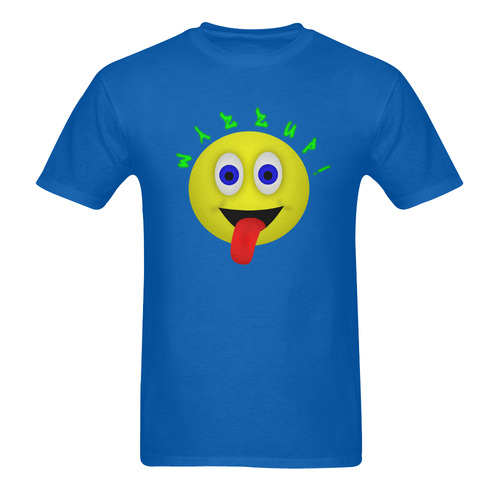 Wazzup Funny Smiley Men's T-Shirt in USA Size (Two Sides Printing)