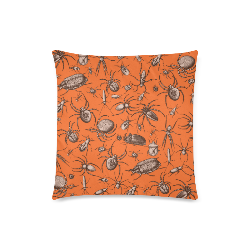 beetles spiders creepy crawlers insects halloween Custom Zippered Pillow Case 18"x18"(Twin Sides)