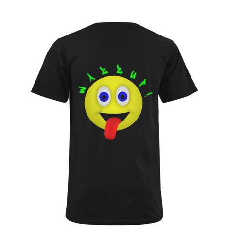 Wazzup Funny Smiley Men's V-Neck T-shirt (USA Size) (Model T10)