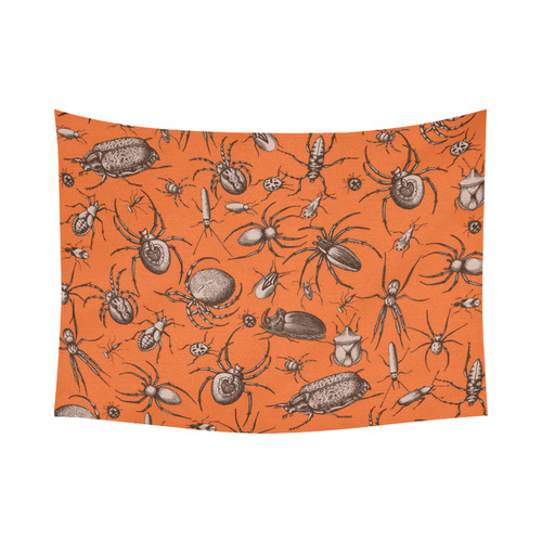 beetles spiders creepy crawlers insects halloween Cotton Linen Wall Tapestry 80"x 60"
