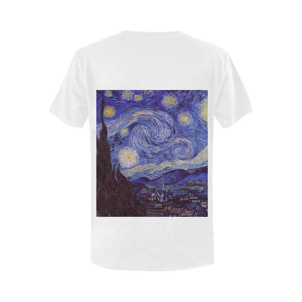 Vincent Van Gogh Starry Night Women's T-Shirt in USA Size (Two Sides Printing)