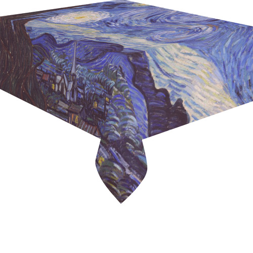 Vincent Van Gogh Starry Night Cotton Linen Tablecloth 52"x 70"