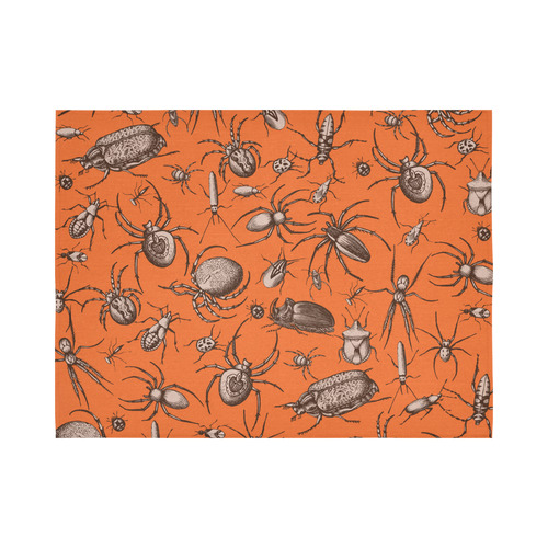 beetles spiders creepy crawlers insects halloween Cotton Linen Wall Tapestry 80"x 60"