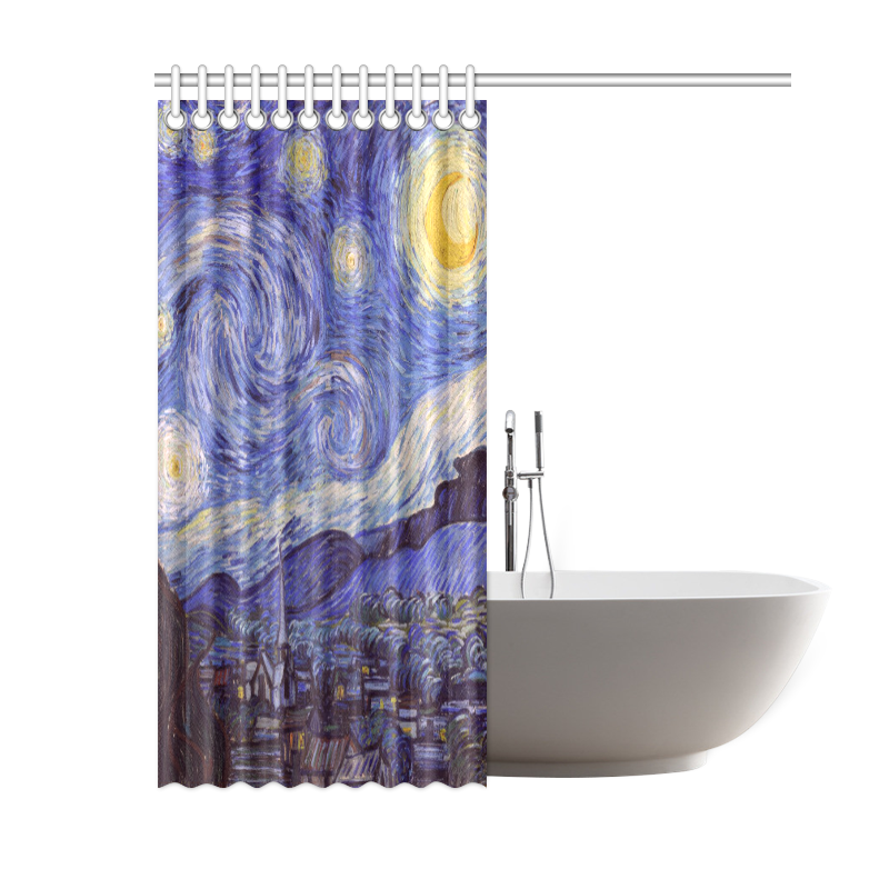 Vincent Van Gogh Starry Night Shower Curtain 60"x72"