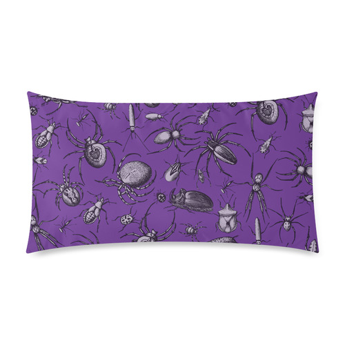 spiders creepy crawlers insects purple halloween Rectangle Pillow Case 20"x36"(Twin Sides)
