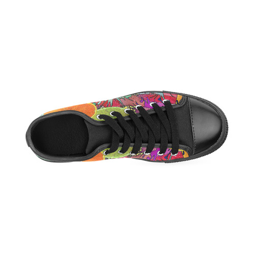 Pop Art Pattern Mix ORANGES SPLASHES multicolored Canvas Women's Shoes/Large Size (Model 018)