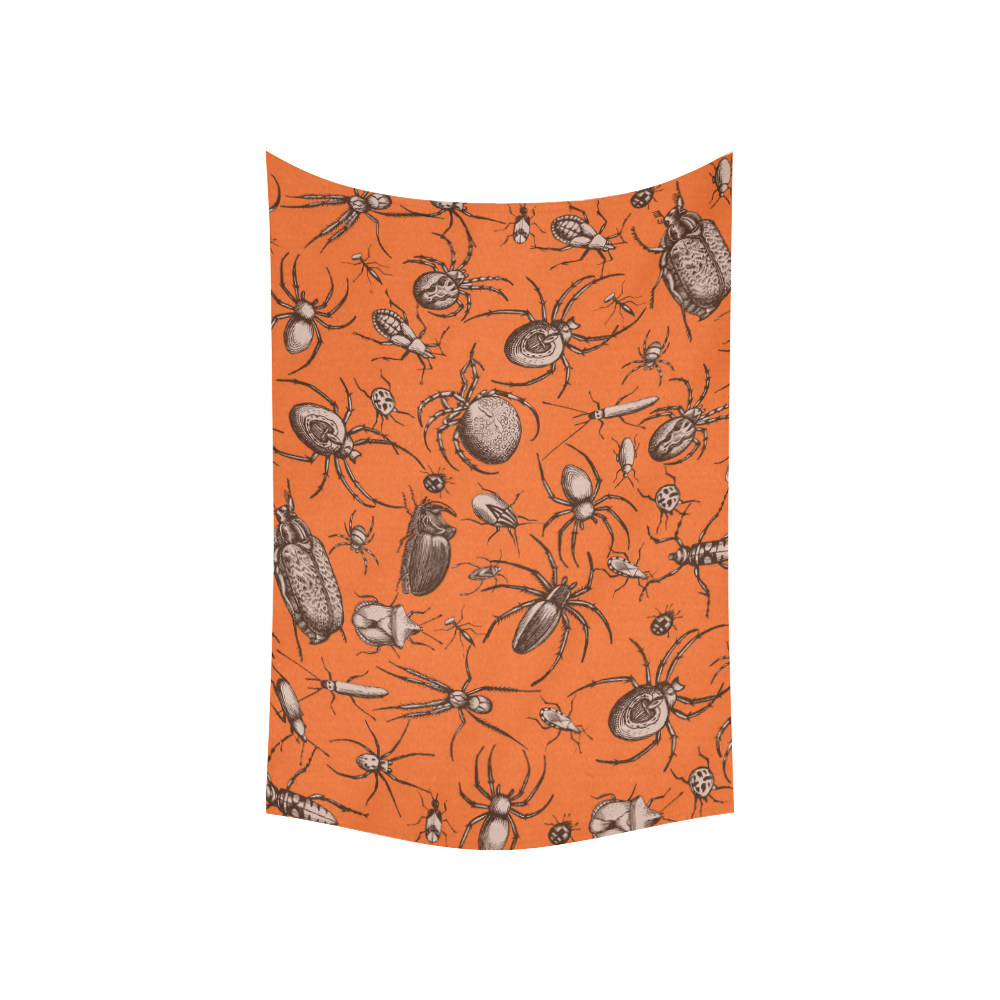 beetles spiders creepy crawlers insects halloween Cotton Linen Wall Tapestry 60"x 40"