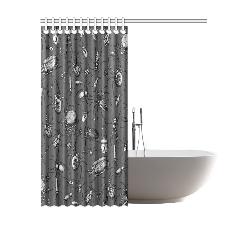 beetles spiders creepy crawlers insects bugs Shower Curtain 60"x72"