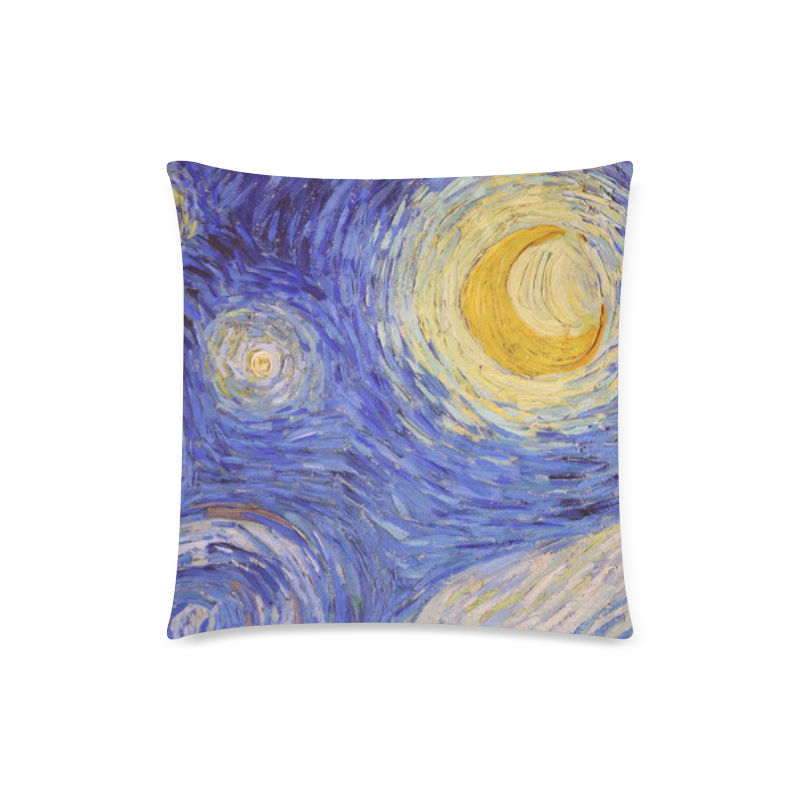 Vincent Van Gogh Starry Night Custom Zippered Pillow Case 18"x18"(Twin Sides)