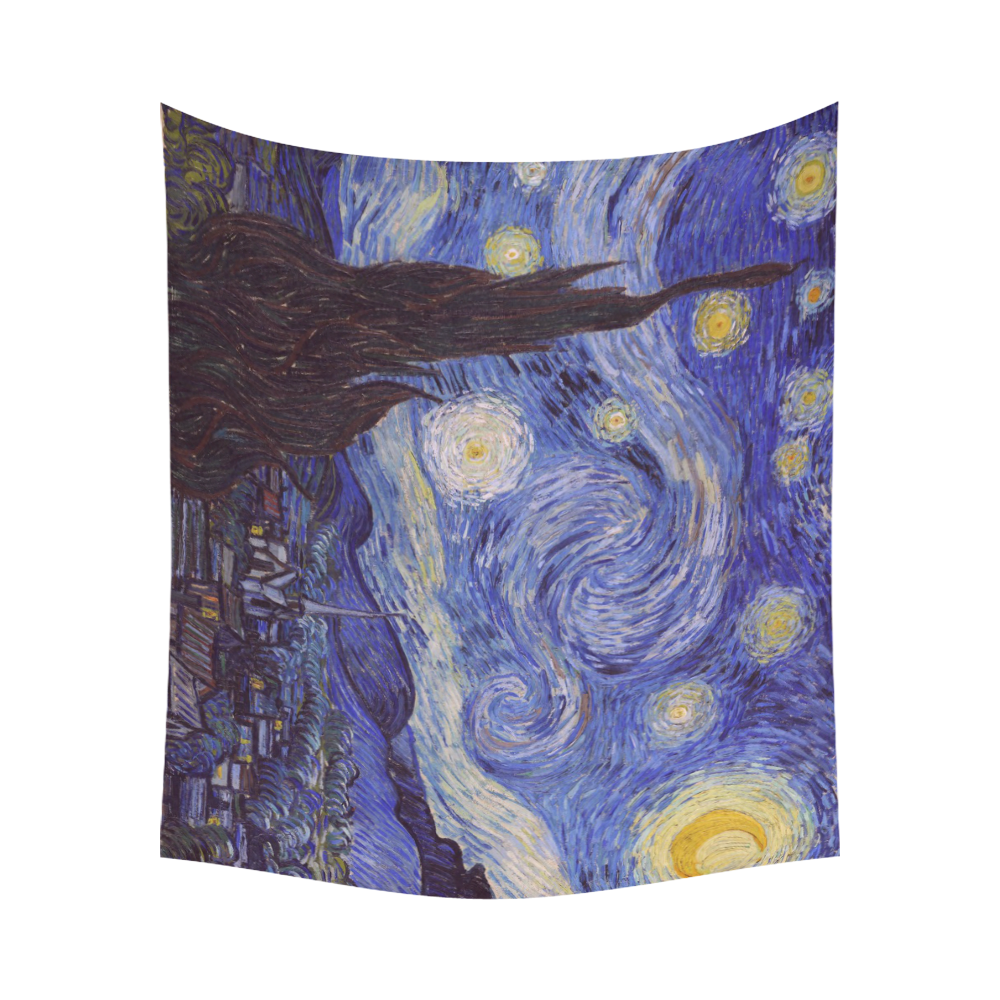 Vincent Van Gogh Starry Night Cotton Linen Wall Tapestry 60"x 51"