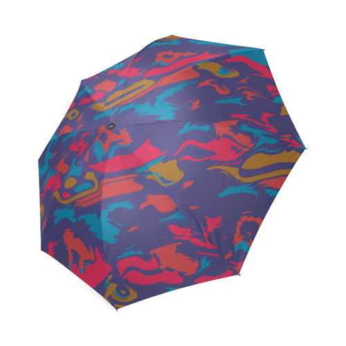 Chaos in retro colors Foldable Umbrella (Model U01)