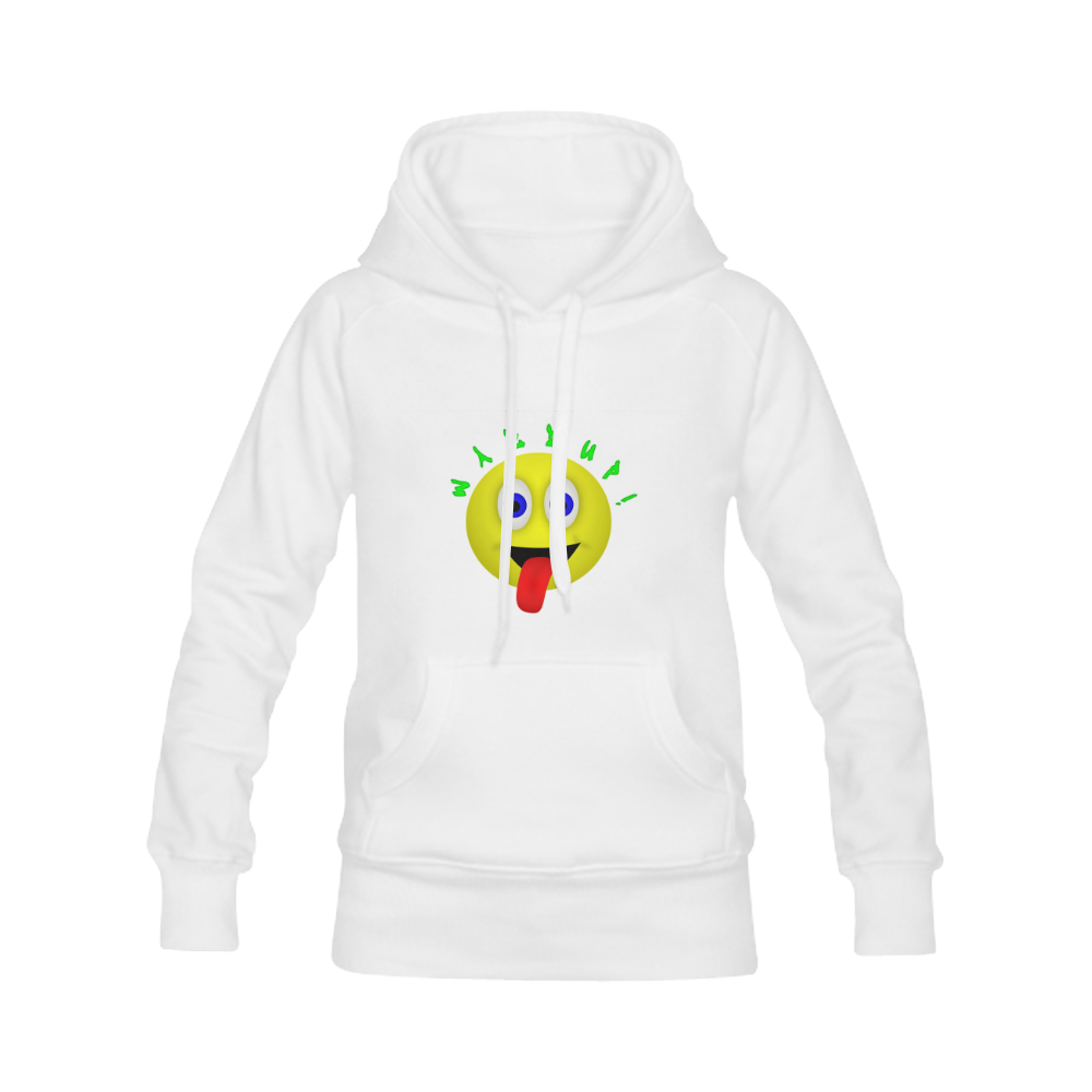Wazzup Funny Smiley Women's Classic Hoodies (Model H07)