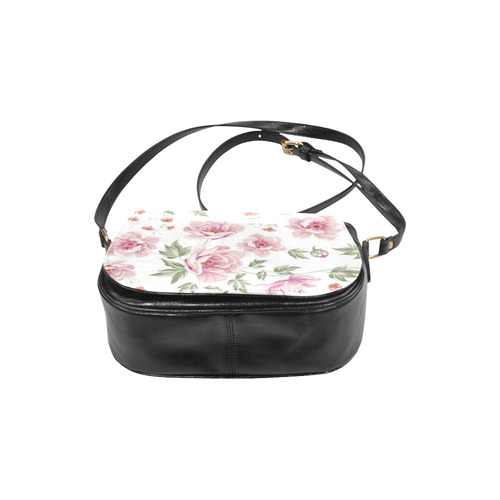 Beautiful Vintage Pink Floral Pattern Classic Saddle Bag/Small (Model 1648)